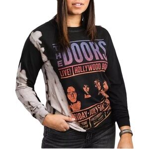 BUCKLE The Doors Long Sleeve T-Shirt Size S Black Bleach Hollywood Bowl Concert